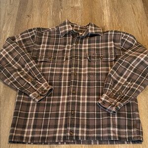 Men’s Carhartt Brown & Gray Plaid Flannel Shirt